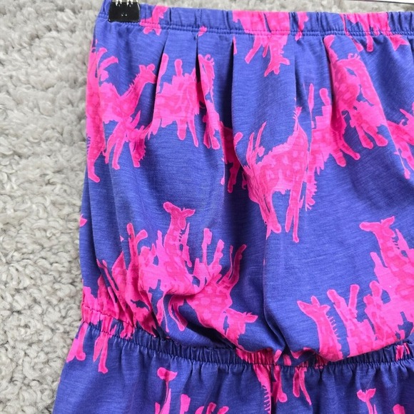 Lilly Pulitzer Windsor Dress Womens XS Blue Pink Giraffe Strapless Mini Beach - Picture 3 of 11